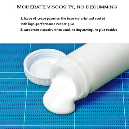 1PC 20M Low Viscosity Masking Tape White 6mm-50mm Single Side Tape Adhesive Crepe Paper for Oil Painting Sketch Drawing Suppl