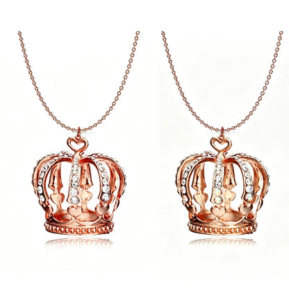 Elegant Crown Pendant Necklace Large Clavicle Chain Sweater Chain Fashion Jewelry Accessory Multiple Colors for Women Girls G