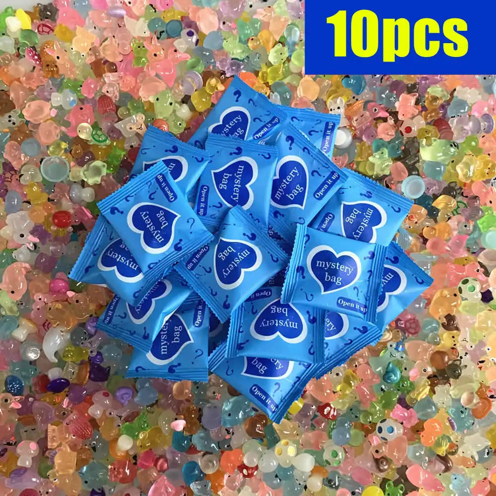 10/20/60PCS Surprise Blind Bags Luminous Animal Mushroom Figurines Miniature Mystery Bag For Potted Dollhouse Fairy Garden De