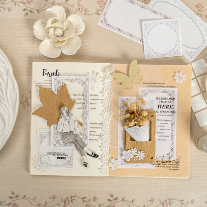 50sheets The Garden By The Seine Vintage Flower Border Memo Pad Creative DIY Journal Material Collage Stationery Note