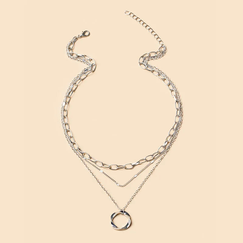 Vintage Bohemian Multilayer Minimalist Necklace for Women Stick Pendant Link Chain Necklace Collarbone Collares Fashion Jewel