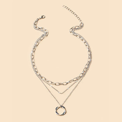Vintage Bohemian Multilayer Minimalist Necklace for Women Stick Pendant Link Chain Necklace Collarbone Collares Fashion Jewel