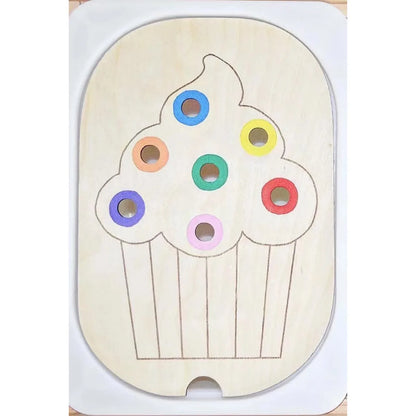 Children's Sensory Tray Table Color Hairball Game Wooden Tile Montessori Early Education Toys Kids Toys Educational Accessori
