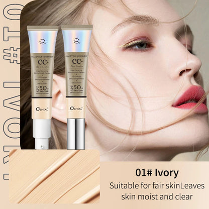 Ocheal 30g CC Cream Foundation Waterproff Concealer Moisturizing Sunscreen Liquid SPF 50+ Long Lasting Brightening Makeup Pri
