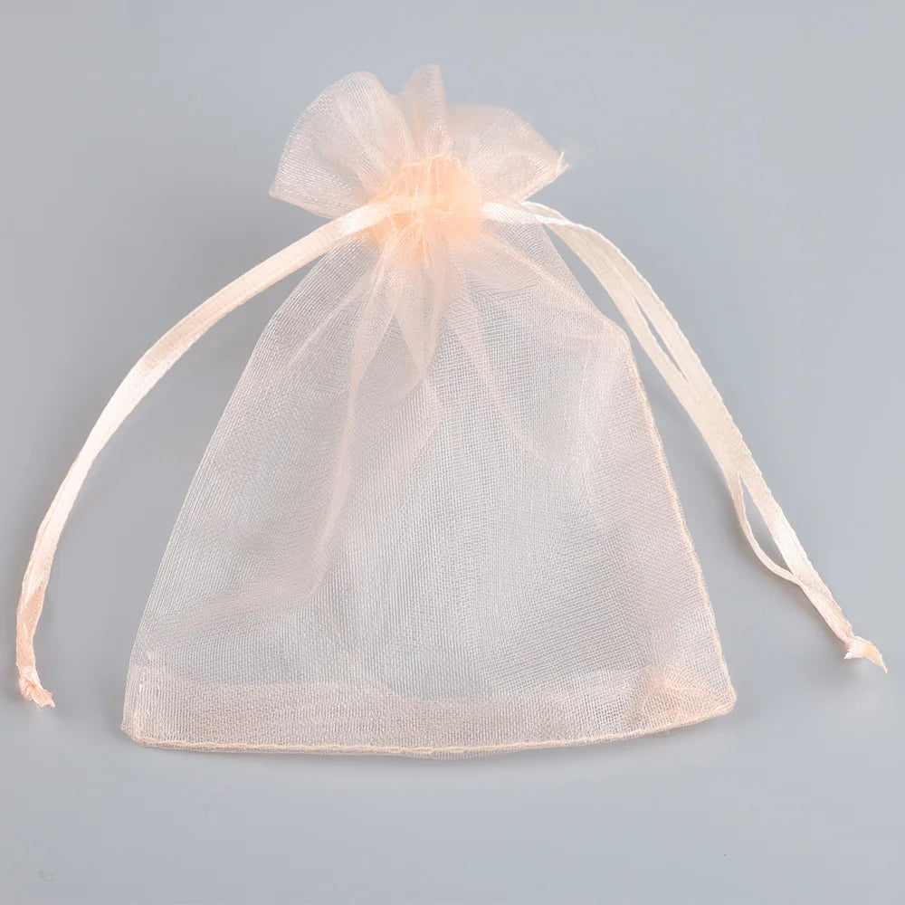 50/100pcs Colorful Organza Gift Bag 5x7 7x9 9x12 10x15 13x18cm Party Wedding Favors Candy Jewelry Packaging Drawstring pouche