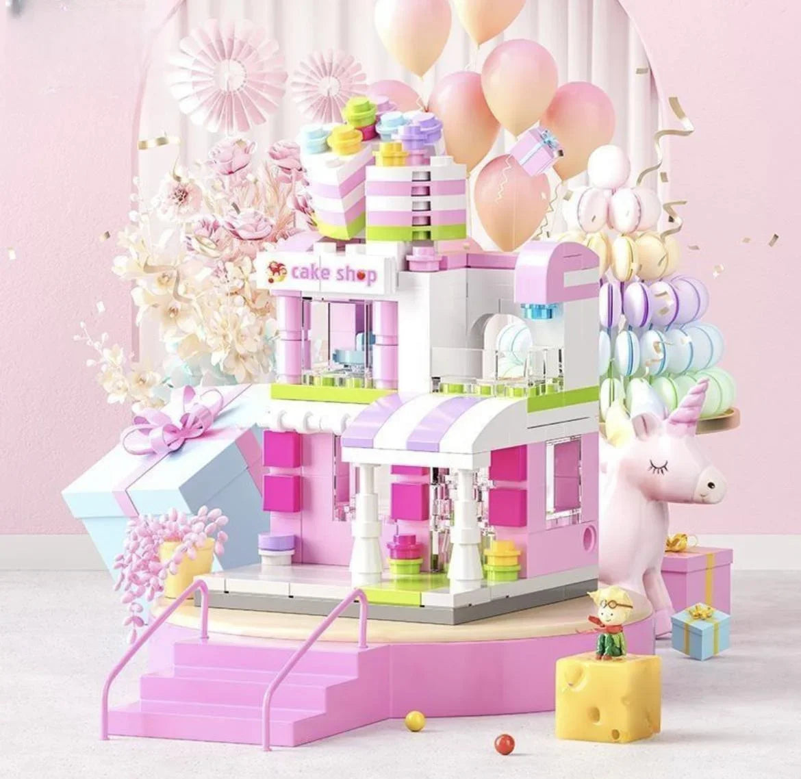Architecture Street View House Building Blocks DIY Mini City Store Model Toys For Christmas Gifts - 8537-8