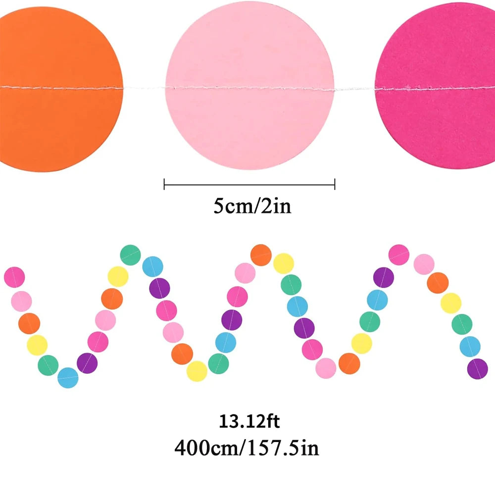 Colorful Round Birthday Banner Banners Wedding Banner for Party Home Wall Hanging Decoration Baby Shower Favors