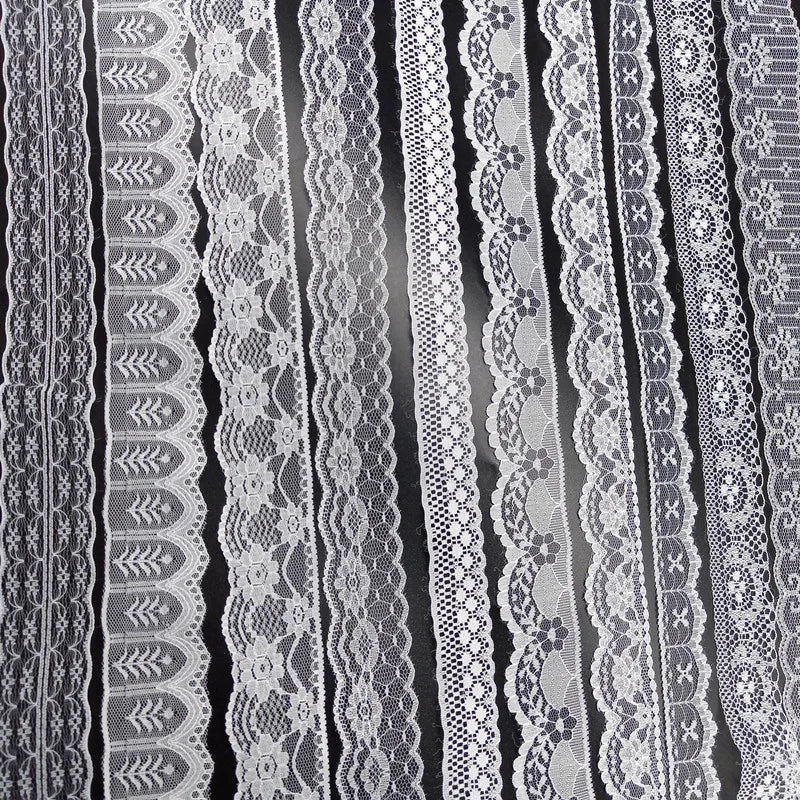 10 Yards 38 Kinds of White Lace Ribbon African Lace Fabric DIY Webbing Decoration Gifts Packing Sewing Clothes Material Craft