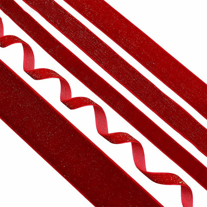 5 Yards Christmas Velvet Ribbon New Year Red Festival Ribbon Bows Gift Box Packaging Ribbon Festival Scene 10/15/20/25/38mm