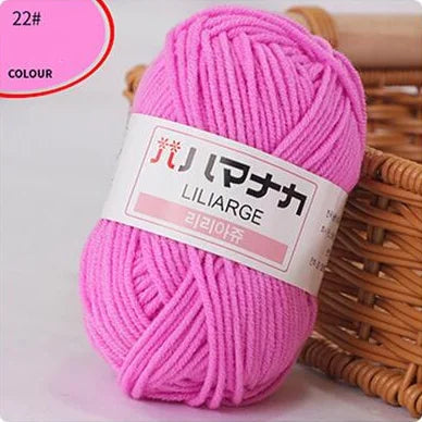 DIY Baby Milk Sweet Soft Cotton Knitting Wool Yarn Thick Fiber Velvet Yarn Hand Knitting Wool Crochet Yarn for DIY Sweater - 