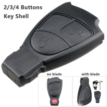 2/3/4 Buttons Smart Car Key Fob Shell Auto Car Key Case Replacement Remote Cover Fit for Mercedes-BenzC M B E CL SL Key Shell