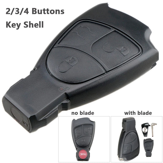 2/3/4 Buttons Smart Car Key Fob Shell Auto Car Key Case Replacement Remote Cover Fit for Mercedes-BenzC M B E CL SL Key Shell