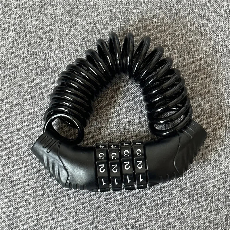 Durable Classic Helmet Lock Chain 4 Digit Password Combination Portable Scooter Bike Motorcycle Anti-theft Cable Lock