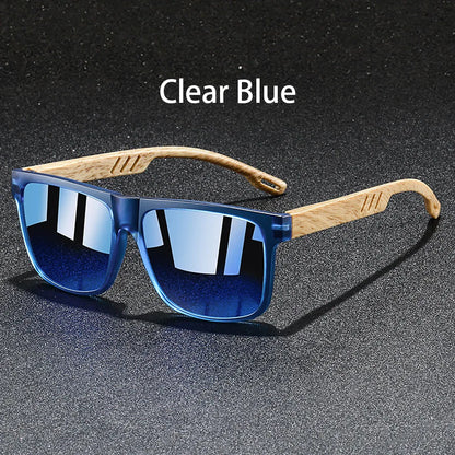 Fashion Vintage Square Square Frame Sunglasses Men Women Fishing Driving Man Designer Sun Glasses Eyewear - ClearBlue