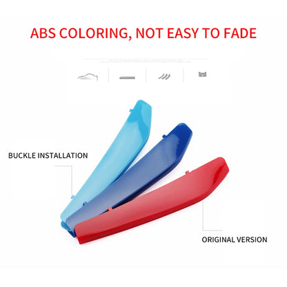 3PCS ABS Tri-colour Car Racing Grills Trim Strips For BMW 1 Series E81 E82 E87 E88 F20 F40 M-Power Styling Exterior Accessori