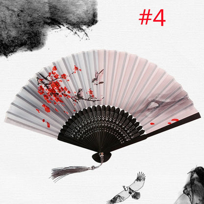 Folding Hand Fan Weddings Traditional Chinese Japanese Korean Art Craft Gift Bamboo Room Dance Props Wood Fans Home Decoratio