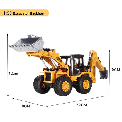 Engineering Diecast Toys for Boys Alloy+Plastic Tractor Excavator Backhoe Crane Bulldozer Kids Truck Children Vehicle Model G
