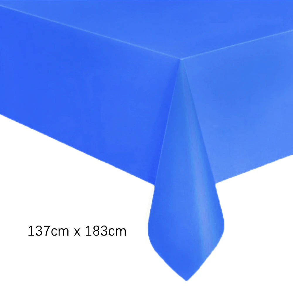 Disposable Tablecloth White Pink Table Cover Plastic Rectangle Desk Cloth for Birthday Wedding Party Table Decor Xmas - 1pc V