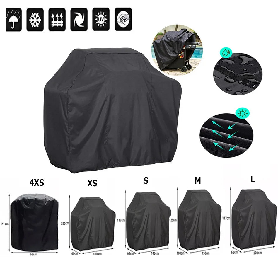 5 Size BBQ Grill Barbeque Cover Anti-Dust Waterproof Weber Heavy Duty Charbroil BBQ Cover Outdoor Rain Protective Barbecue Co