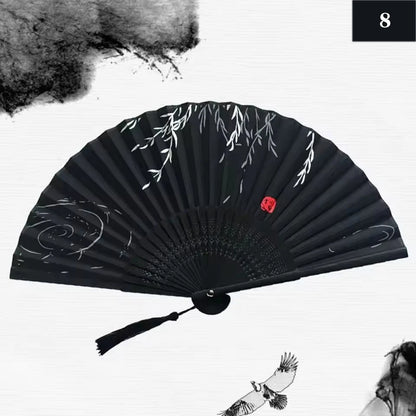 Folding Hand Fan Vintage Silk Bamboo Fans Chinese Hand Fans Women Dance Fan Cosplay Wedding Party Props Decor Gift Fan Portab