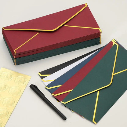 10PCS Luxury Foil Sealed Envelope - Self-Sealing Wedding Invitations, Thank-you Notes, Corporate Events & Birthday Invitation