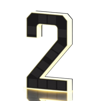 Personalized Solar Powered Address Number Waterproof Modern Address Number for Outside House Light Up Courtyard Hotel Bar - 2