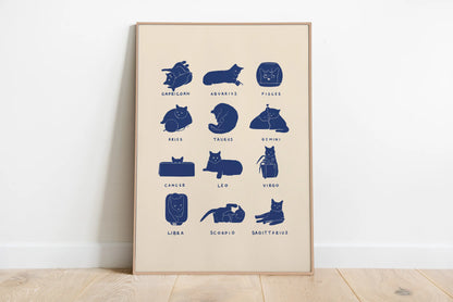 Minimalist Aesthetic Cute Animal Wall Art Illustration Poster Sleepy Kitties Canvas Painting Home Decor Cat Lover Gift - 14 /