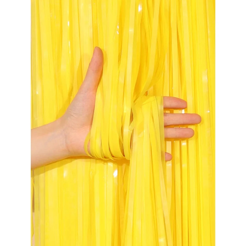 1*2M Macaron Pink Blue Fringe Curtain Door Rain Curtain Decor Photo Booth Backdrop Garland Wedding Birthday Party Decoration