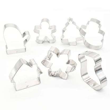5Pcs/set Christmas Cookie Cutter Gingerbread Xmas Tree Mold Christmas Cake Decoration Tool Navidad Gift DIY Baking Biscuit Mo
