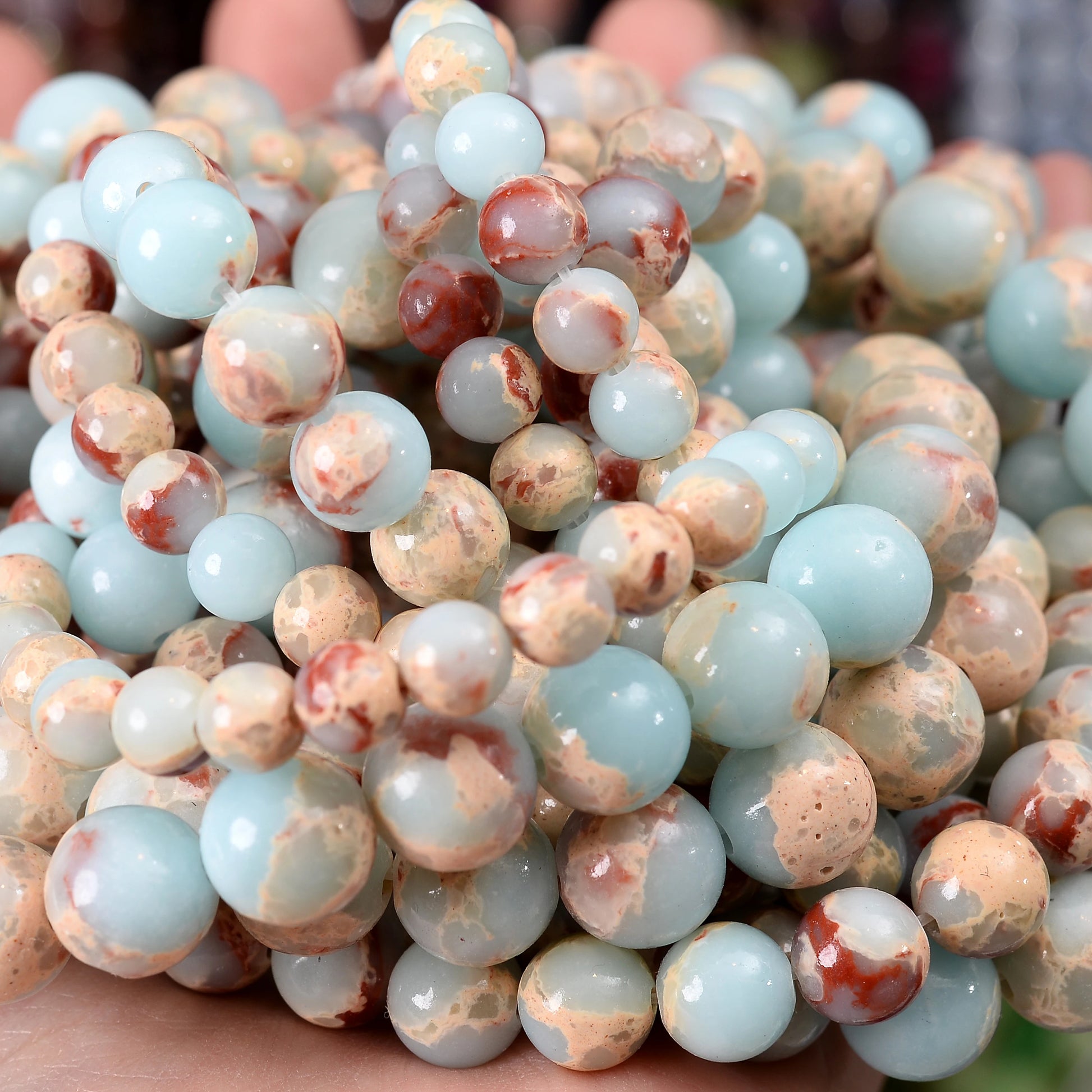 Natural Stone Beads Lava Jaspers Tiger Eye Quartz Agates Round Loose Beads for Jewelry Making DIY Bracelet Accessories 4-12MM