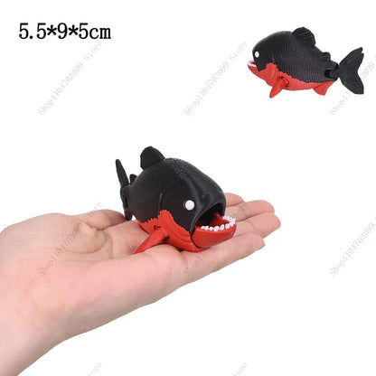 3D Printed Animal Figure Movable Joint Model Shark Bearded Dragon Dolphin Hermit Crab Ferret Raccoon Angler Fish Home Decor G