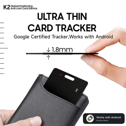 Wallet Tracker Card, Rechargeable Thin Finder, Works with Google Find My (Android Only),Item Locator for Luggage Tags Passpor