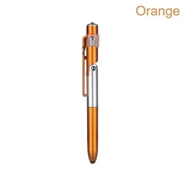 4 In 1 Multifunction Ballpoint Pen with LED Light Fold Phone Holder Night Read Writing Pencil Office School Student Stationer