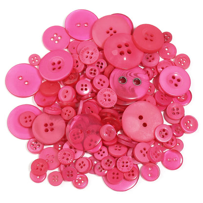 90Pcs/pack Colorful Round Resin Buttons Assorted Sizes Bulk Buttons For Handmade Creative Crafts Sewing Clothing Accessories 