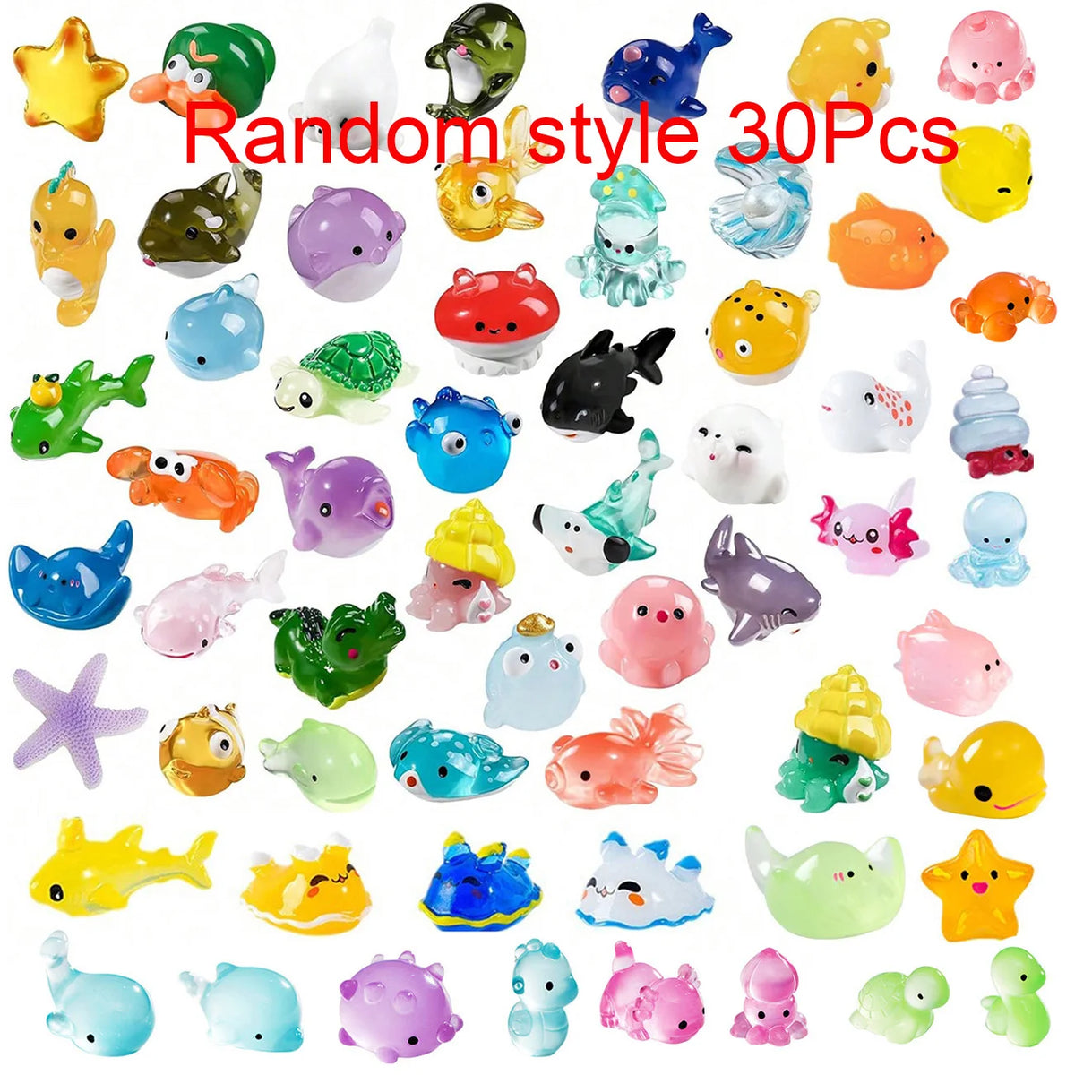 Mini Ocean Resin Animals Tiny Sea Animals Figurines Marine Miniature Animals Aquarium Ornaments Home Decorations