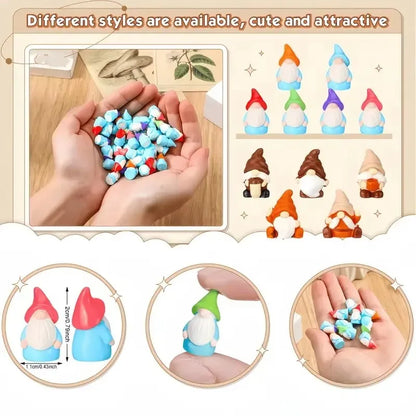 10/20/50/100pcs Mini Resin Gnomes Statues Ornaments Random Color Cute Fairy Miniature Gnome Figurines For Miniature Garden