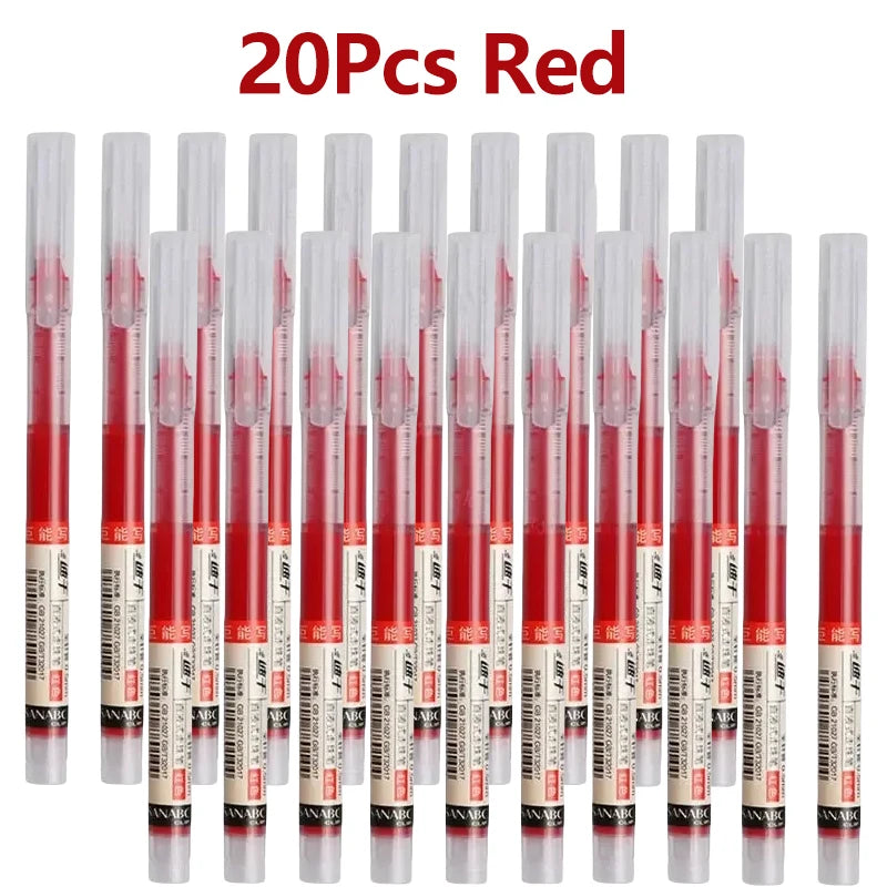 1-20Pcs Needle Type Gel Ink Pens Black/Blue/Red 0.5mm Liquid Ballpoint Pen Students Stationery School Office Writing Tool - 2