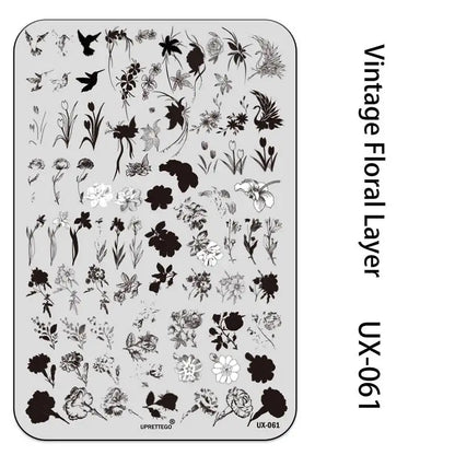 UX Serial 2 Stainless Steel Stamping Plate Template Abstract Vintage Fabric Texture Pattern Xmas Halloween Floral LaceUX52