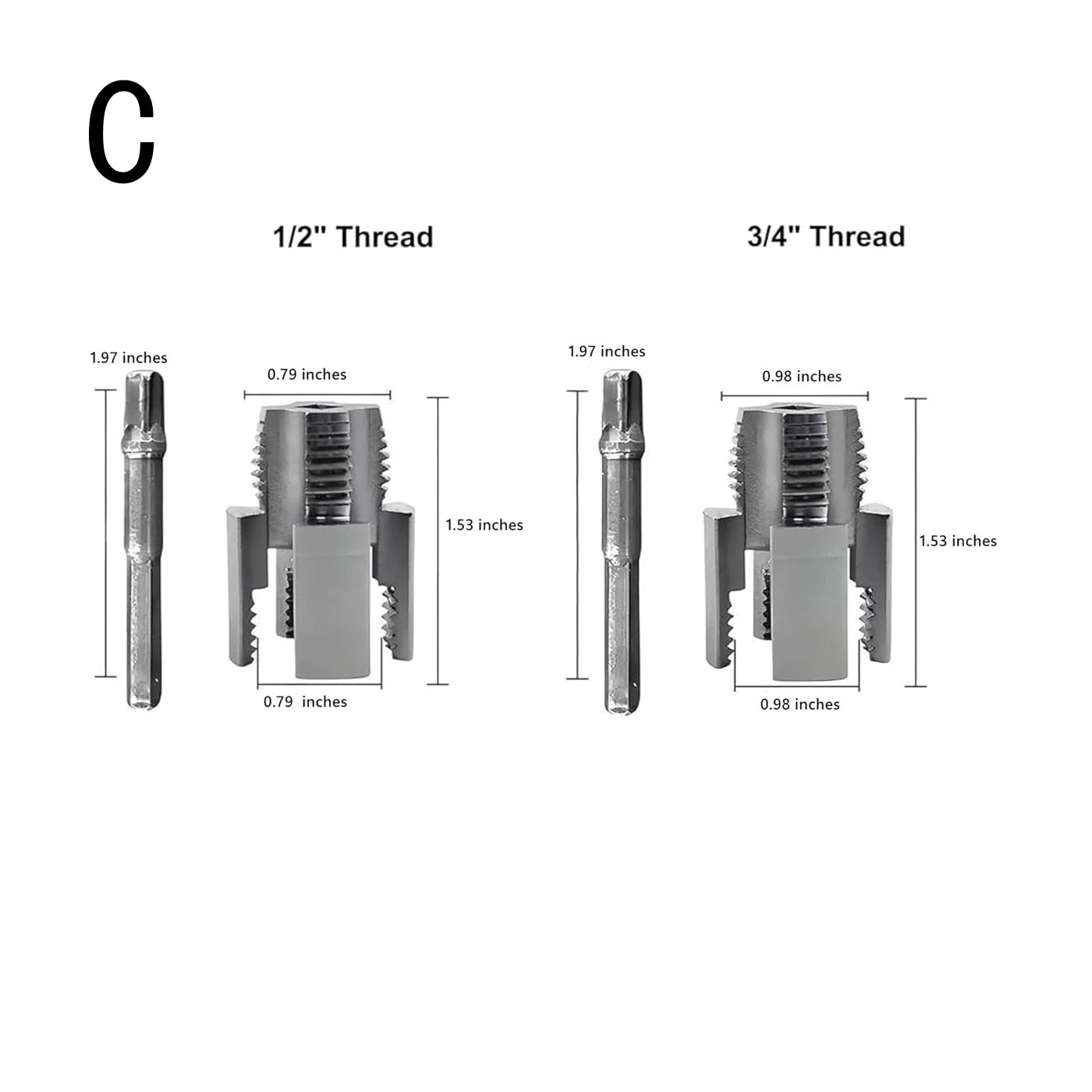 Pipe Thread Cutting Tool Integrated Internal & External Pipe Threading Tool Electric Drill Compatible PVC Pipe Threader Kit