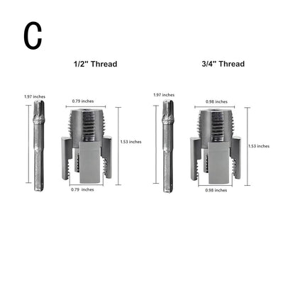 Pipe Thread Cutting Tool Integrated Internal & External Pipe Threading Tool Electric Drill Compatible PVC Pipe Threader Kit