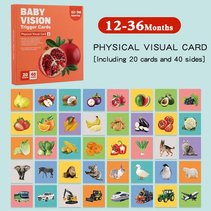 Black and White Cards High Contrast Baby Toys 0-36 Months Newborns Visual Stimulation Brain Development Learning Flash Cards 