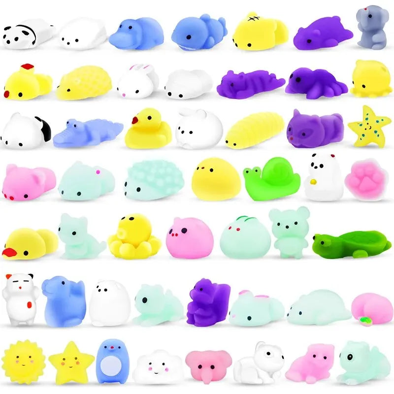 20Pcs Mini Cute Cartoon Animal Stress Relief Toys For Boys Girls Birthday Party Favor Piñata Filler Carnival Kids Party Suppl