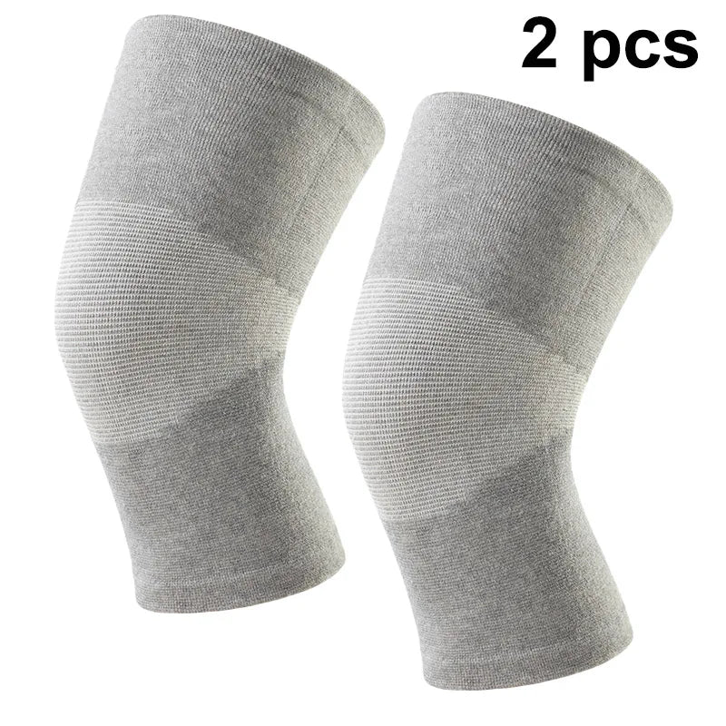 Bamboo Charcoal Knee Warmers for Men & Women - Breathable Thin-Knit Thermal Sleeves with Anti-Slip Grip, Joint Support Comfor