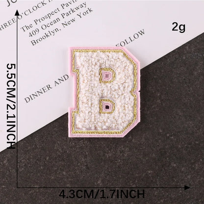 Pink Letters Towel Embroidered Iron On Sew On Patch Applique Diy Name Badges Alphabet Patches For Clothing Bag Accessories