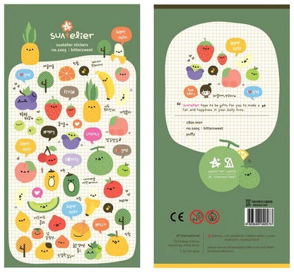 Suatelier Foods Stickers Aesthetic Scrapbooking Cute Junk Journal Ephemera Korean Deco Sticker Planner Diary DIY Craft Suppli