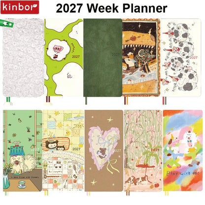 Kinbor 2027 Full Year A5 A6 Notebook Planner 52g Bachuan Paper Daily Journal Agenda Month Year Recrod Book Time Management Bo