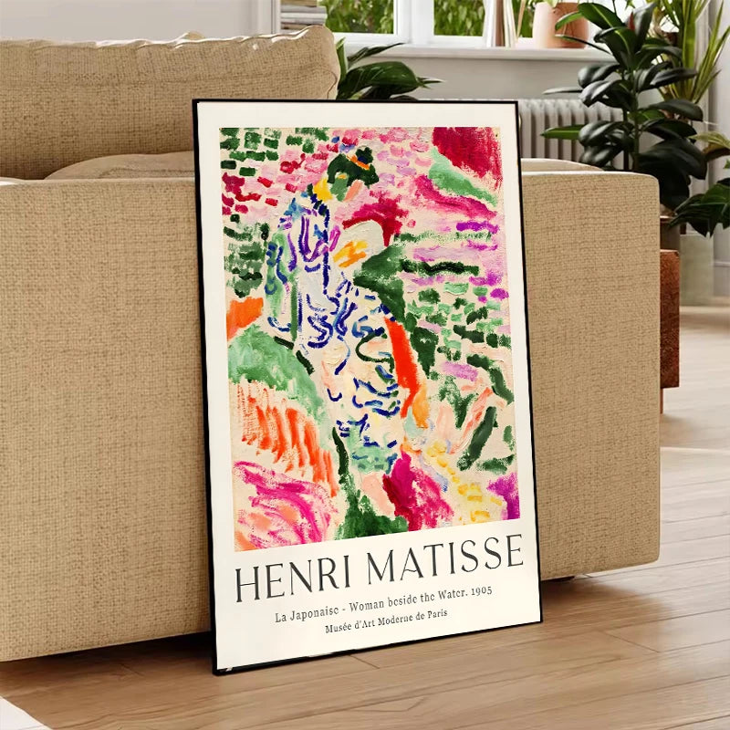 Vintage Abstract Matisse Exhibition Mid Century Landscape Wall Art Posters Canvas Painting Prints Pictures for Room Home Deco