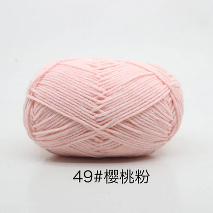 40-50g/Set 4ply Milk Cotton(80%) Knitting Yarn Needlework Dyed Lanas For Crochet Craft Sweater Hat Dolls At Low Price - 49