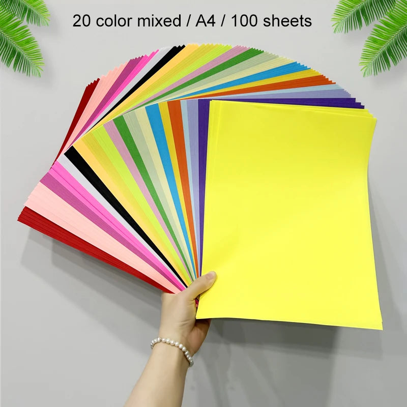 100 Pcs/Set Origami Paper Mixed Set DIY Supplies Colorful Handmade Paper Children's Creative Paper Cutting Handmad Material -