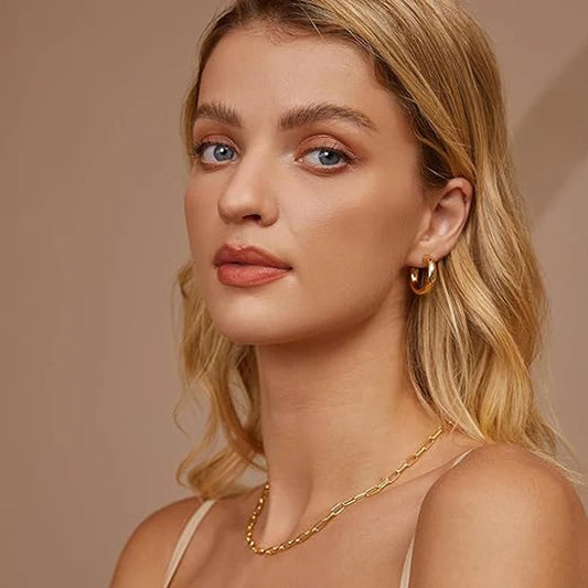 New 24 Pairs Earrings Set for Women Gold Color Bohemia Vintage Pearl Circle Geometric Hoop Earring Trendy Luxury Jewelry Gift